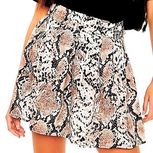 Misguided Snake Skin Print Mini Skirt